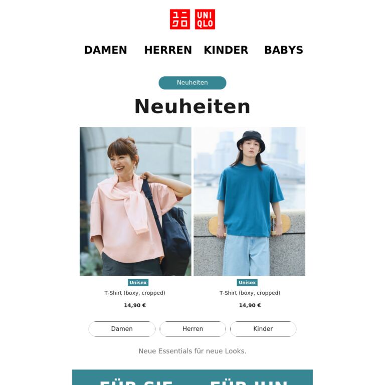 Das beliebte boxy T-Shirt für alle - newsletter screenshot