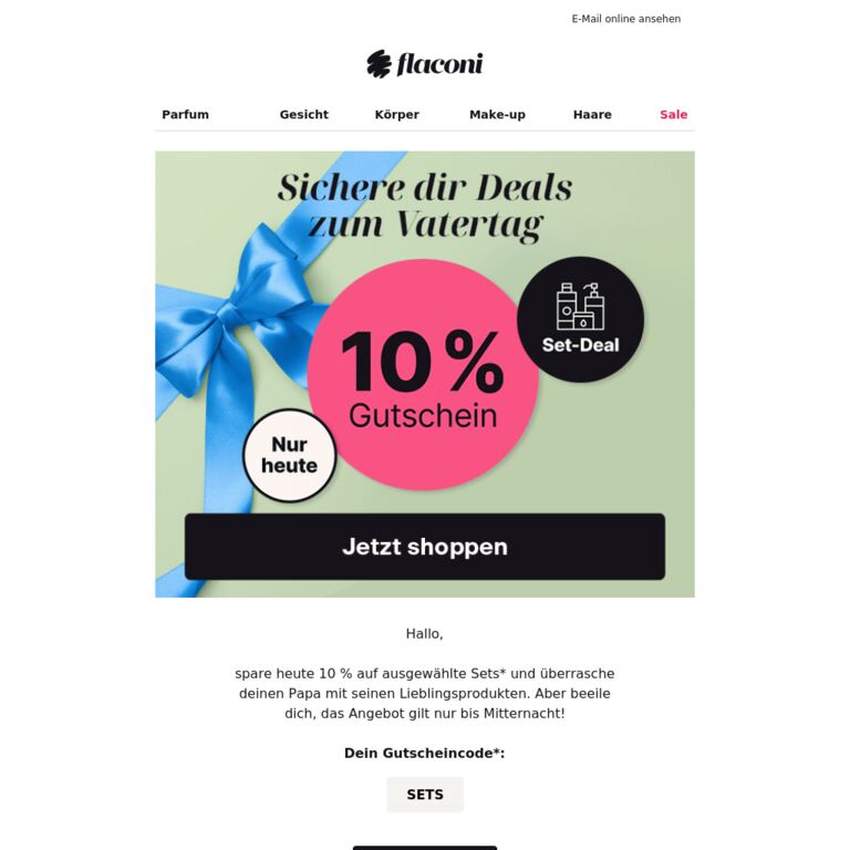 Nur HEUTE ❱❱ 10% auf Beauty-Sets 💙 - newsletter screenshot