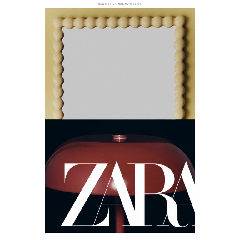 Zara Home | Neuheiten - newsletter screenshot