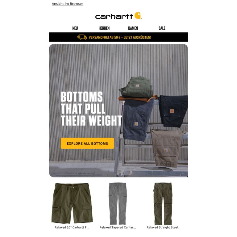 Work-ready bottoms - newsletter screenshot