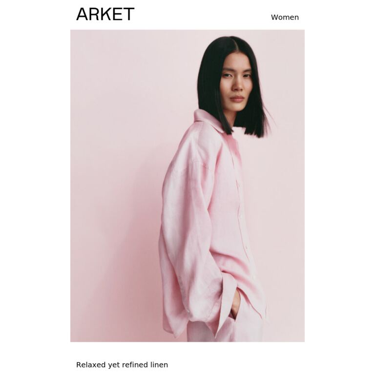 Relaxed yet refined linen - newsletter screenshot