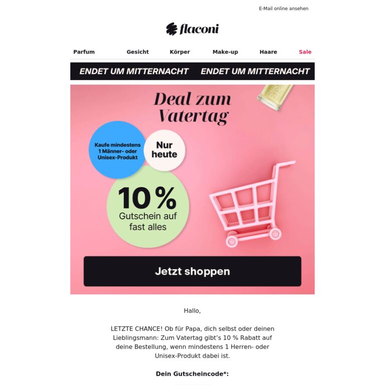 Der Vatertags-Deal läuft ab⏳ - newsletter screenshot