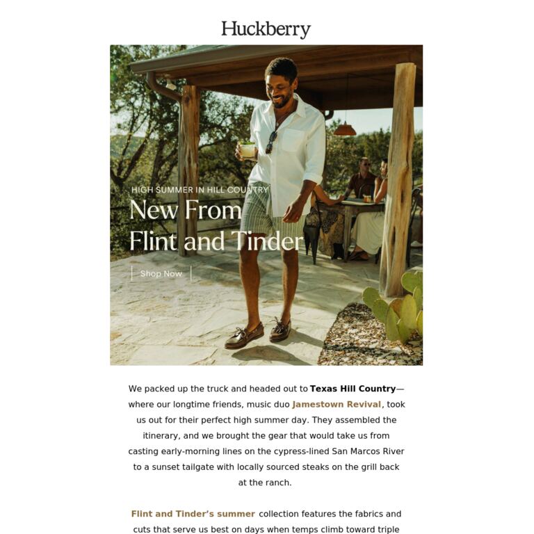 Flint and Tinder: High Summer in Hill Country - newsletter screenshot
