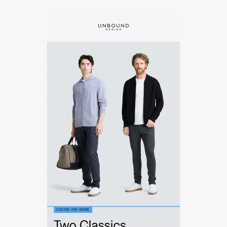 Beat the Rush: 2 New Merino Layers. - newsletter screenshot