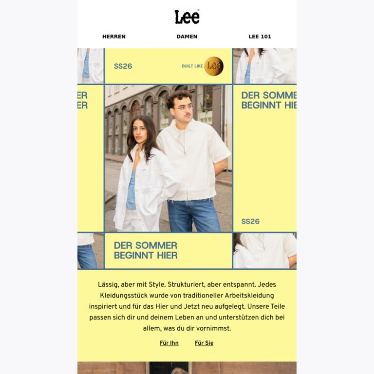 Finde deine Passform. Häng dich rein. - newsletter screenshot