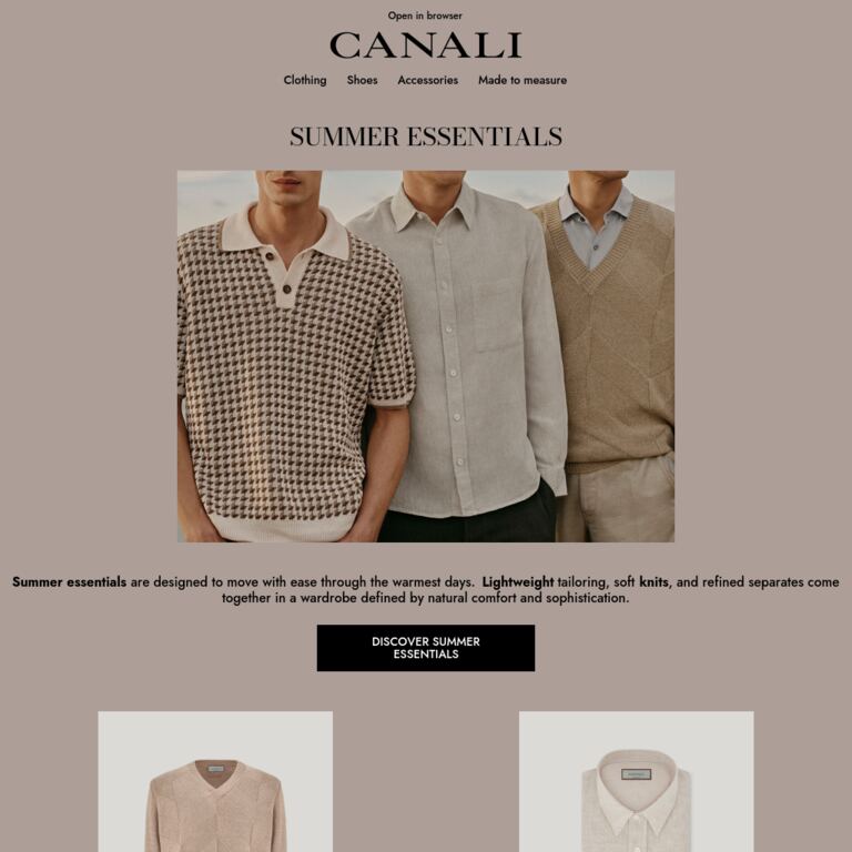 Summer Essentials - newsletter screenshot