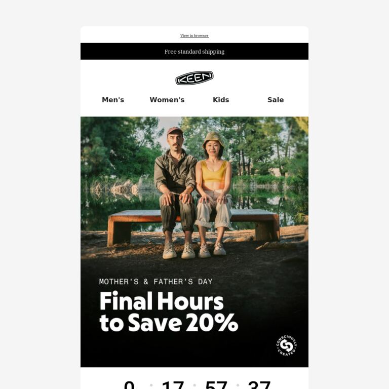 Last Chance: 20% Off for Mom & Dad 🎁 - newsletter screenshot