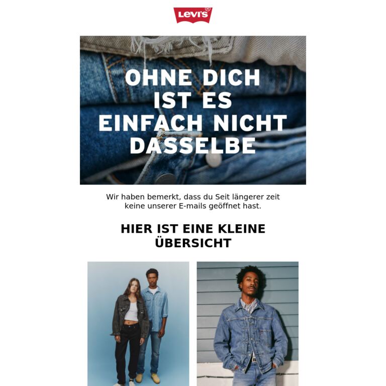 Wir haben dich eine Weile nicht gesehen - newsletter screenshot