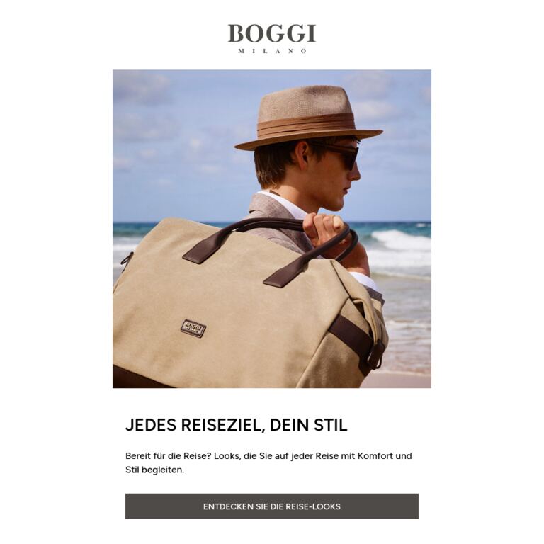 Drei Arten zu reisen, ein einziger Stil - newsletter screenshot