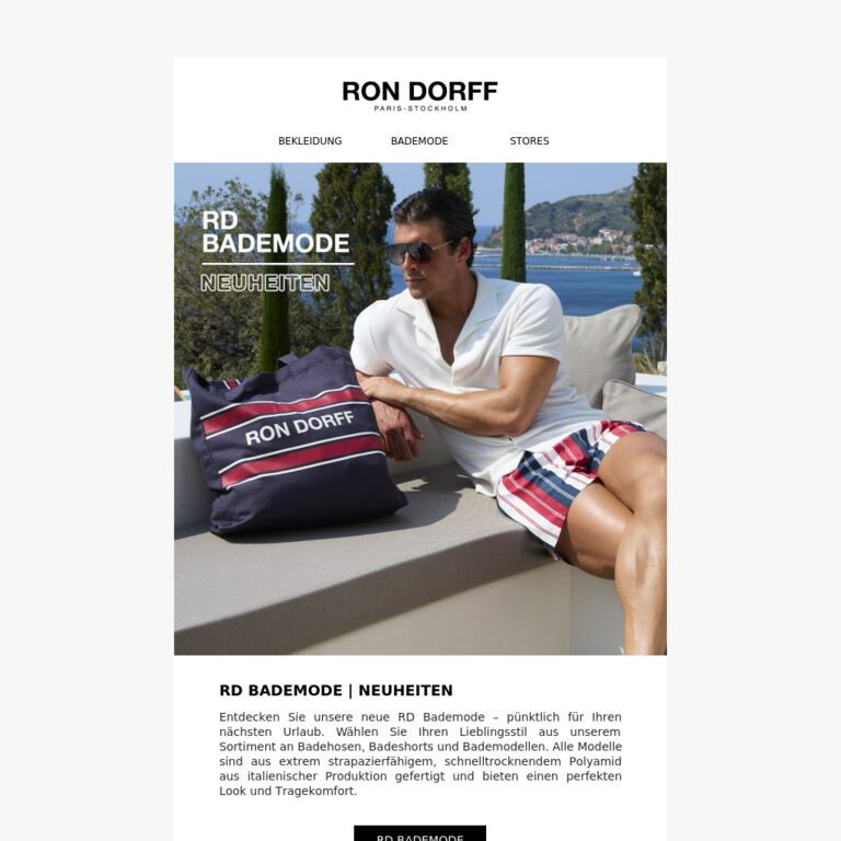 Neue RD Bademode - newsletter screenshot