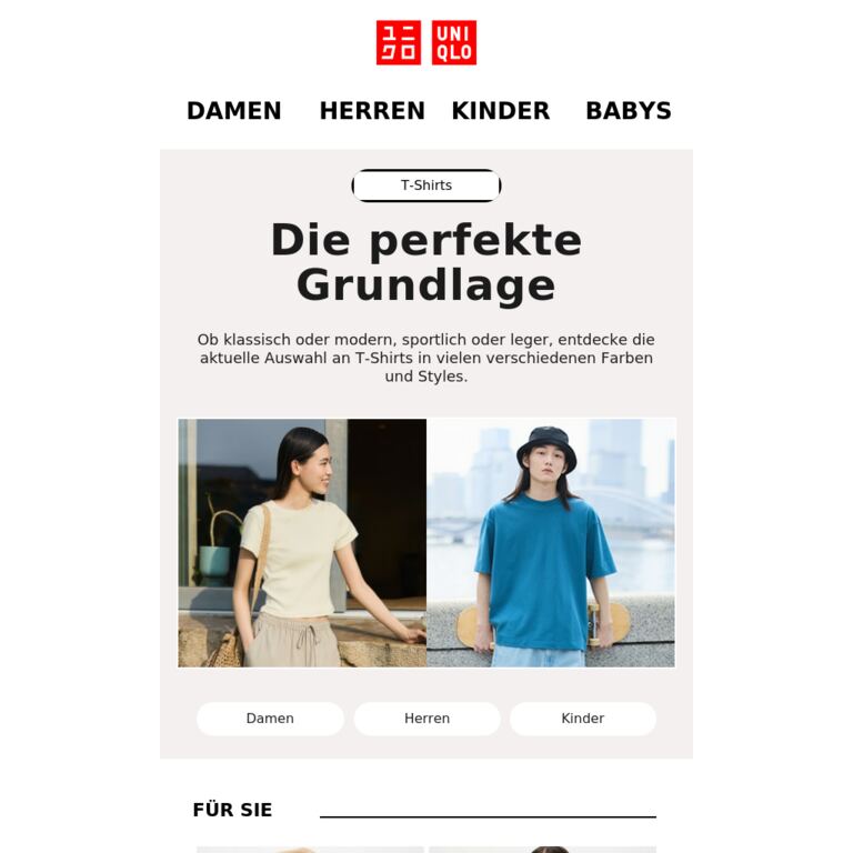 T-Shirts für alle - newsletter screenshot