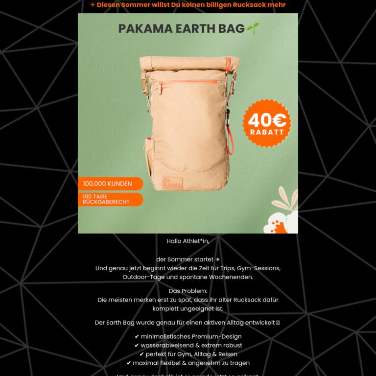 ☀️ Diesen Sommer braucht jeder einen guten Rucksack - newsletter screenshot