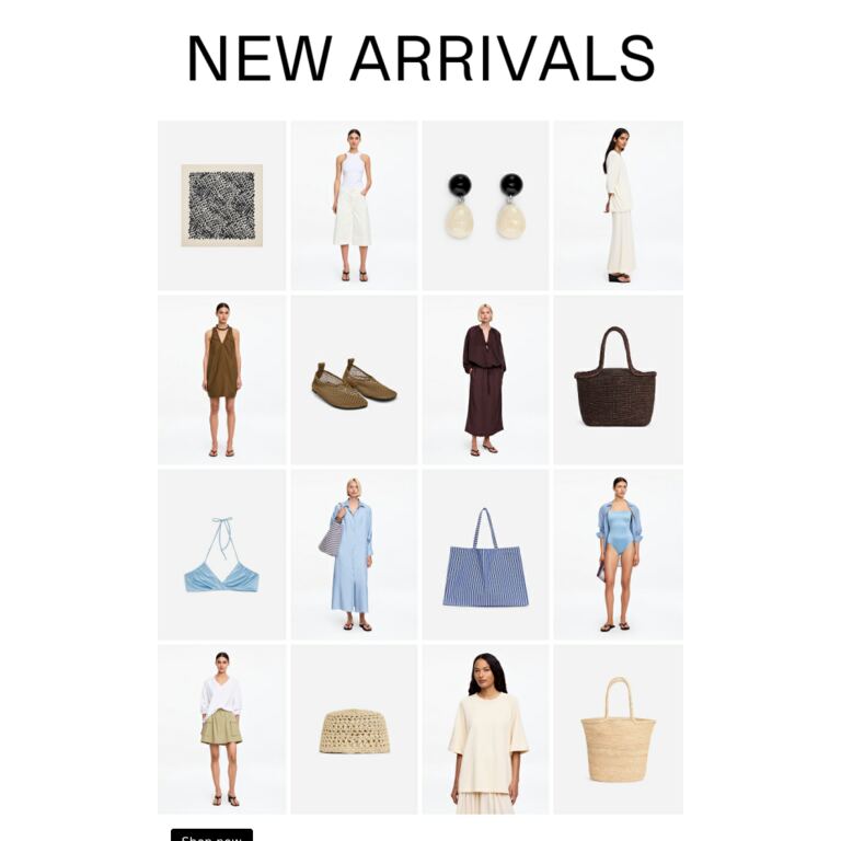 New in womenswear - newsletter screenshot