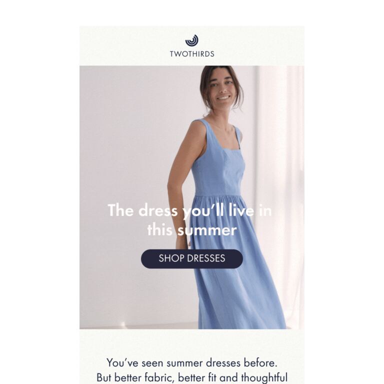 The Elevated Linen Dresses - just landed - newsletter screenshot