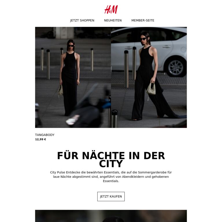 Festliche Sommermode - newsletter screenshot