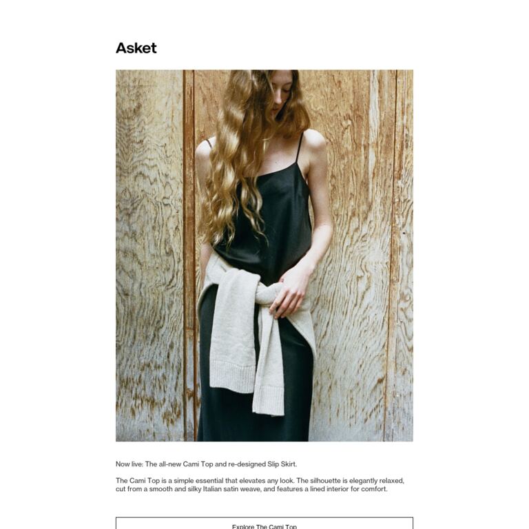 Now live: The Cami Top & Slip Skirt - newsletter screenshot