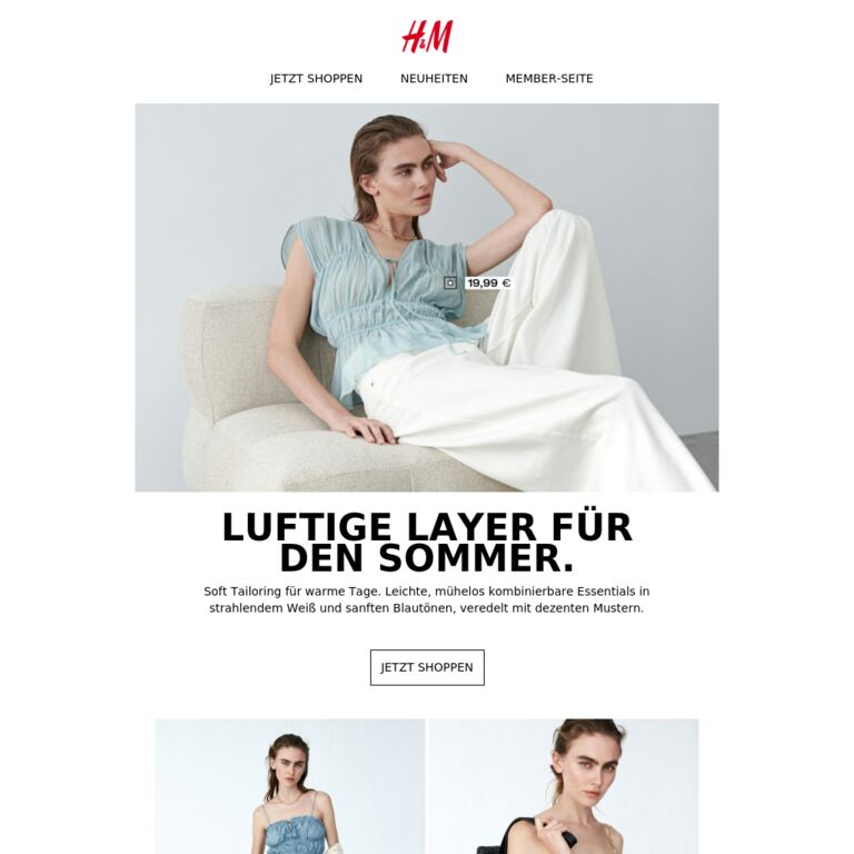 Soft Tailoring - newsletter screenshot