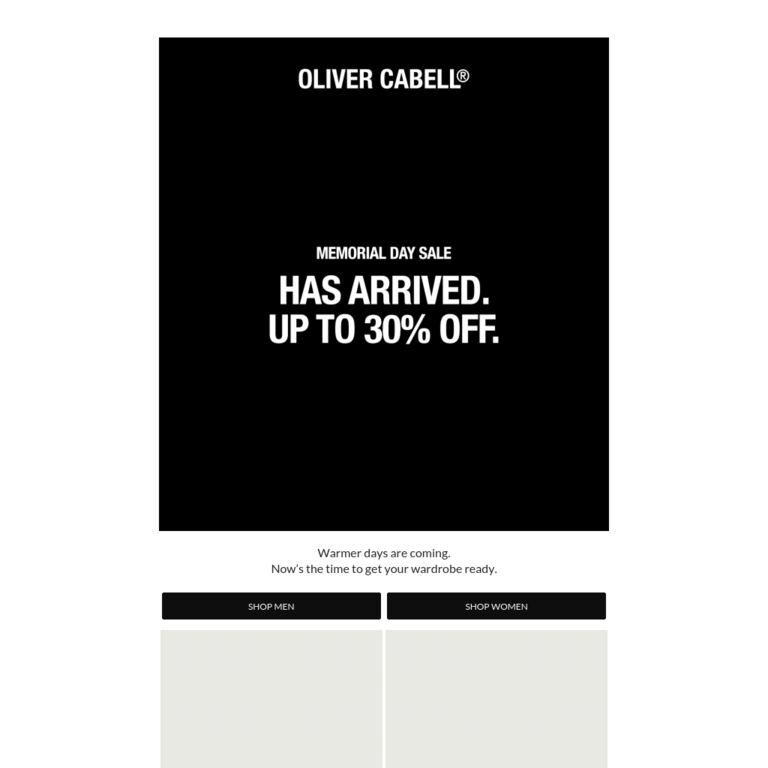 Memorial Day Sale Is Here - newsletter screenshot