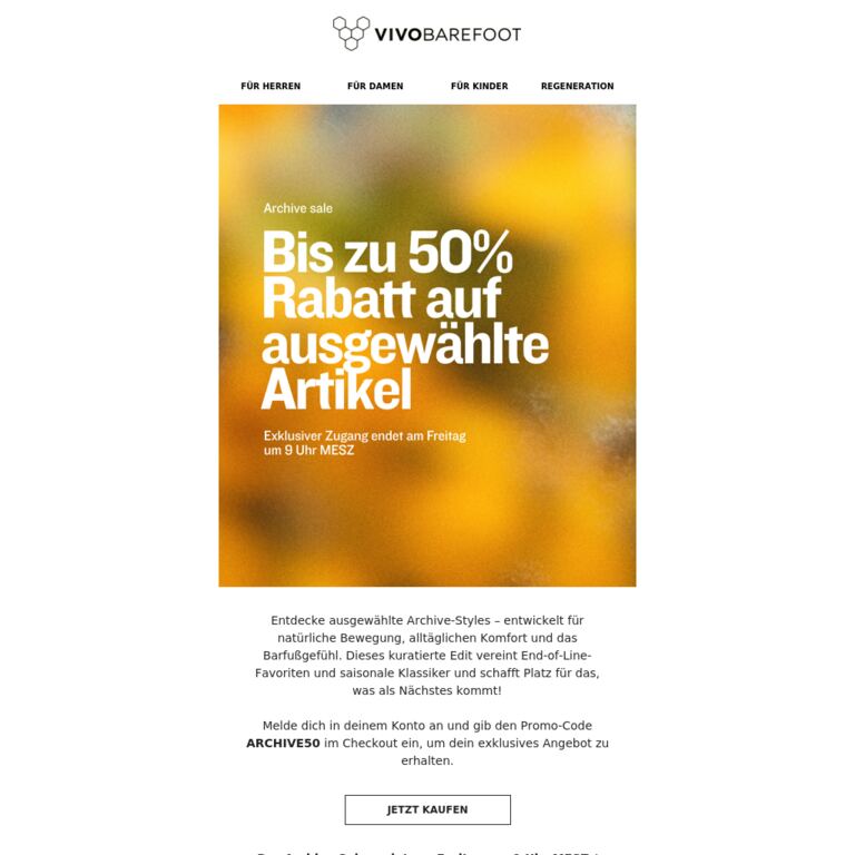 Bis zu 50% Rabatt auf ausgewählte Favoriten - newsletter screenshot
