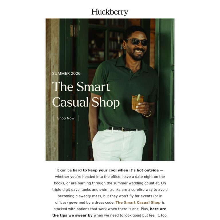 How to Look Good in 100° Weather - newsletter screenshot