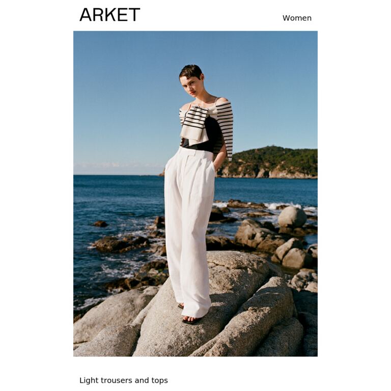 Light trousers and tops - newsletter screenshot