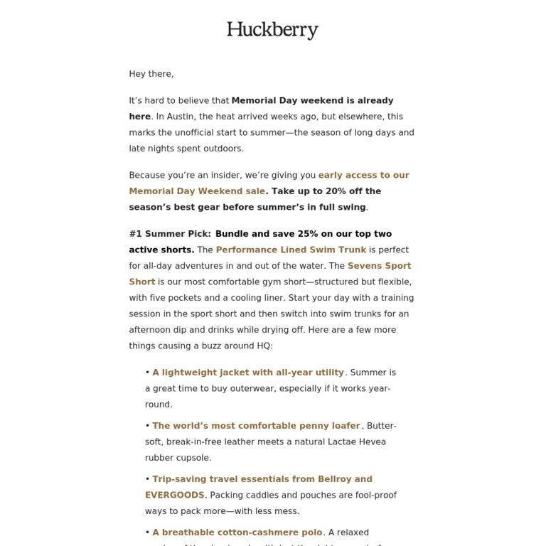 You're First In - newsletter screenshot