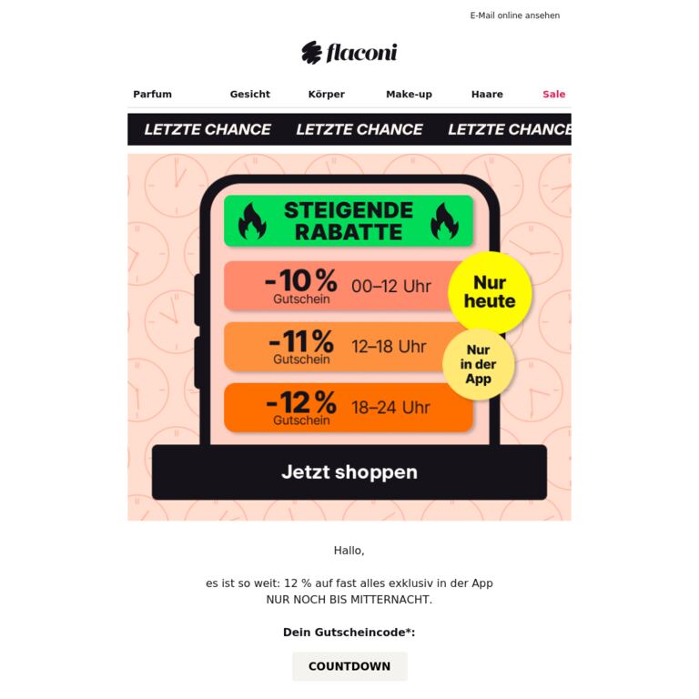 12 %-Gutschein. JETZT. 💥 - newsletter screenshot