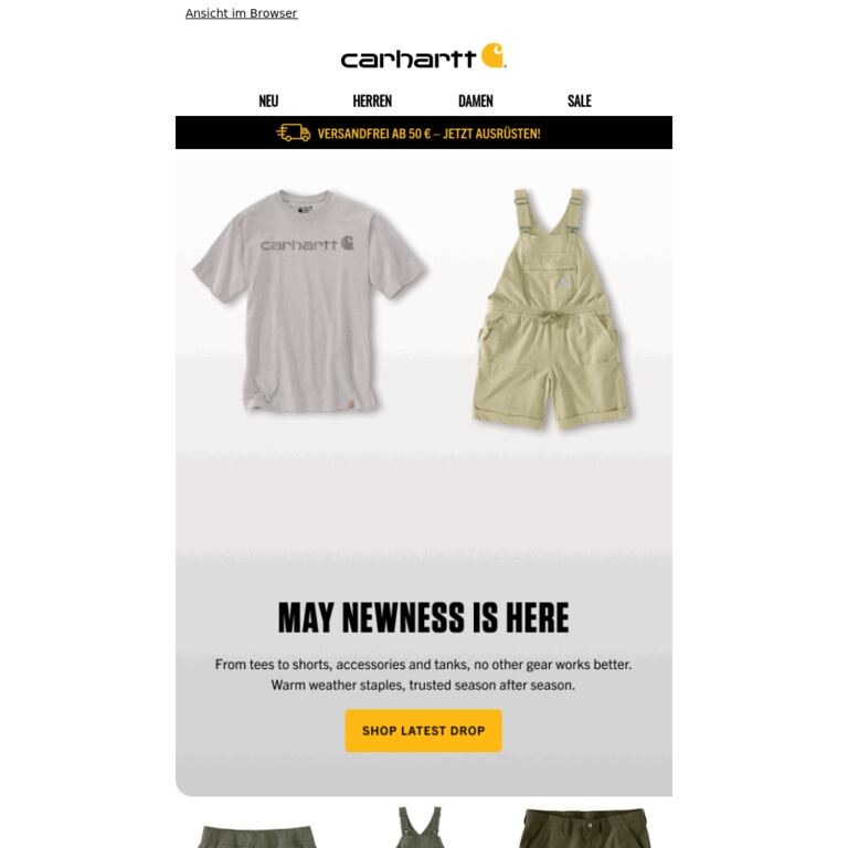 New Gear Has Landed - newsletter screenshot