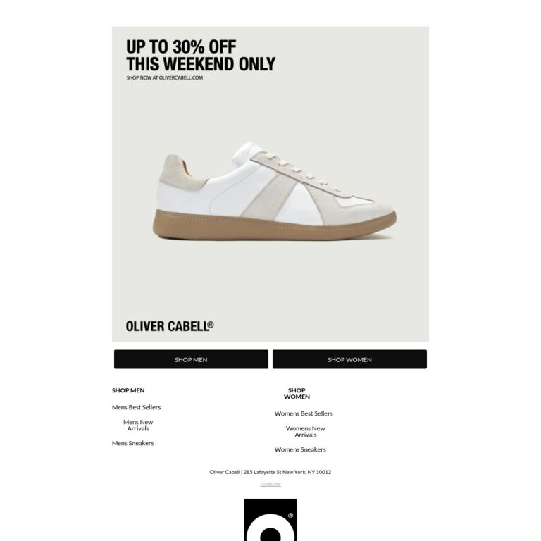 Up to 30% Off Everything - newsletter screenshot