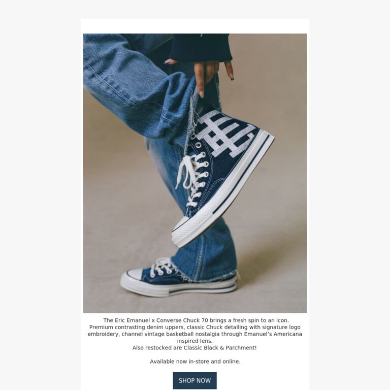 Eric Emanuel Reworks Converse Chuck 70 - newsletter screenshot