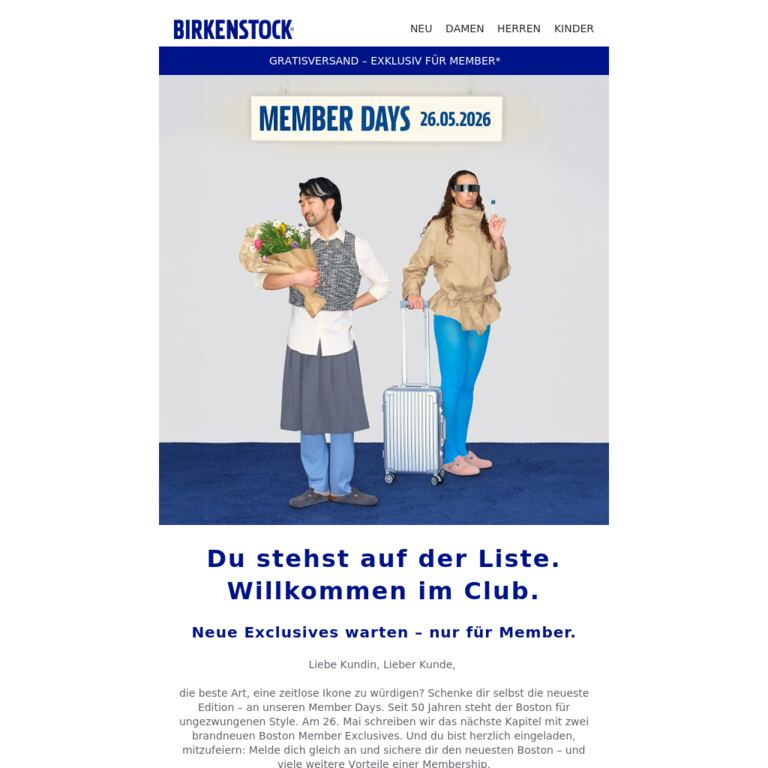 Mach dich bereit: neue Boston Exclusives voraus. - newsletter screenshot