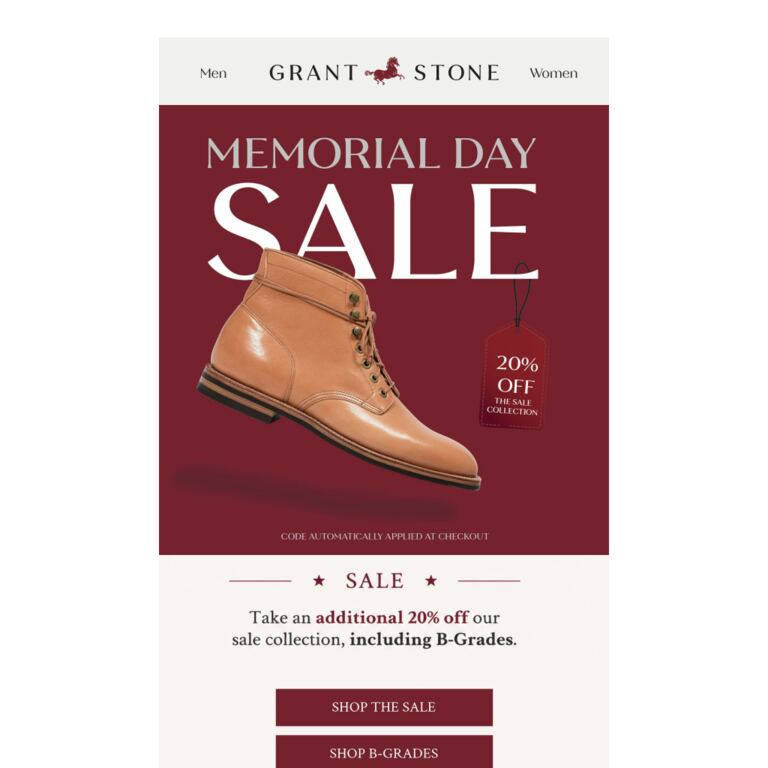 The Memorial Day Sale Continues - newsletter screenshot