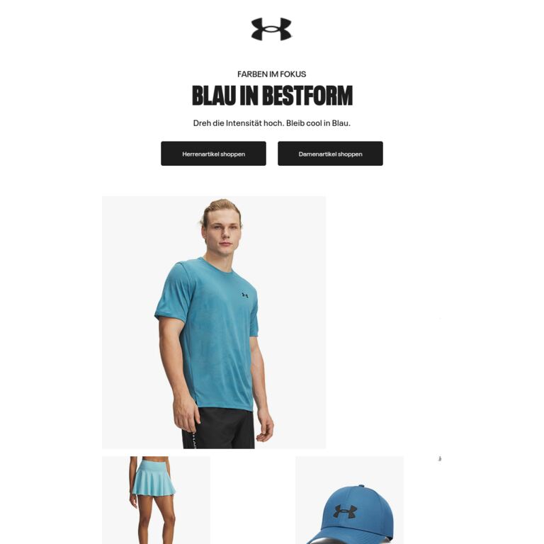 Unsere besten Blautöne - newsletter screenshot