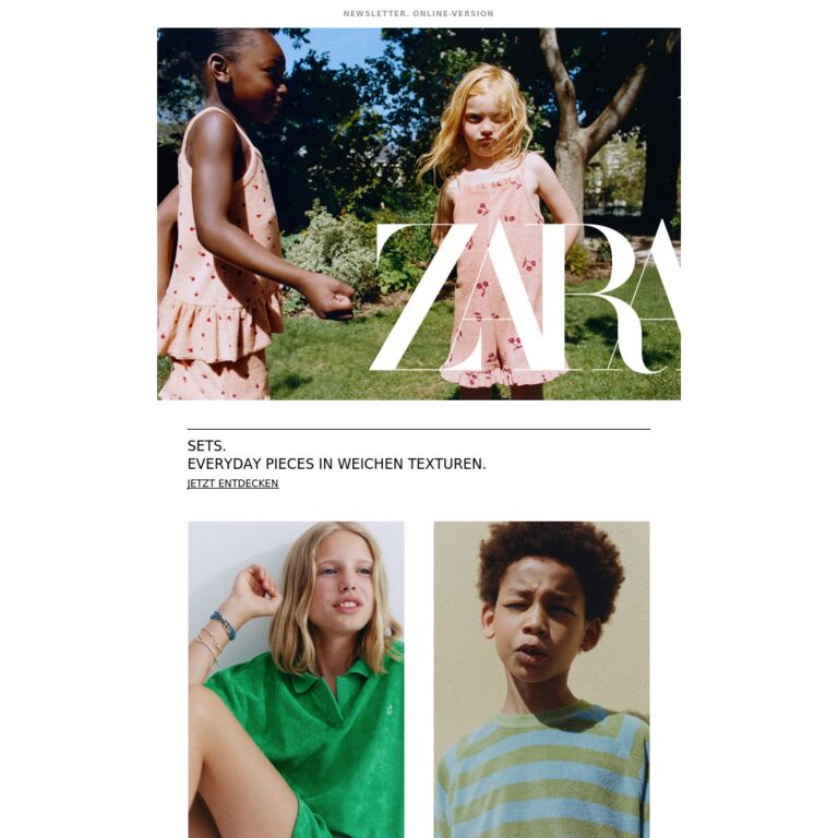 Kinder | SETS - newsletter screenshot