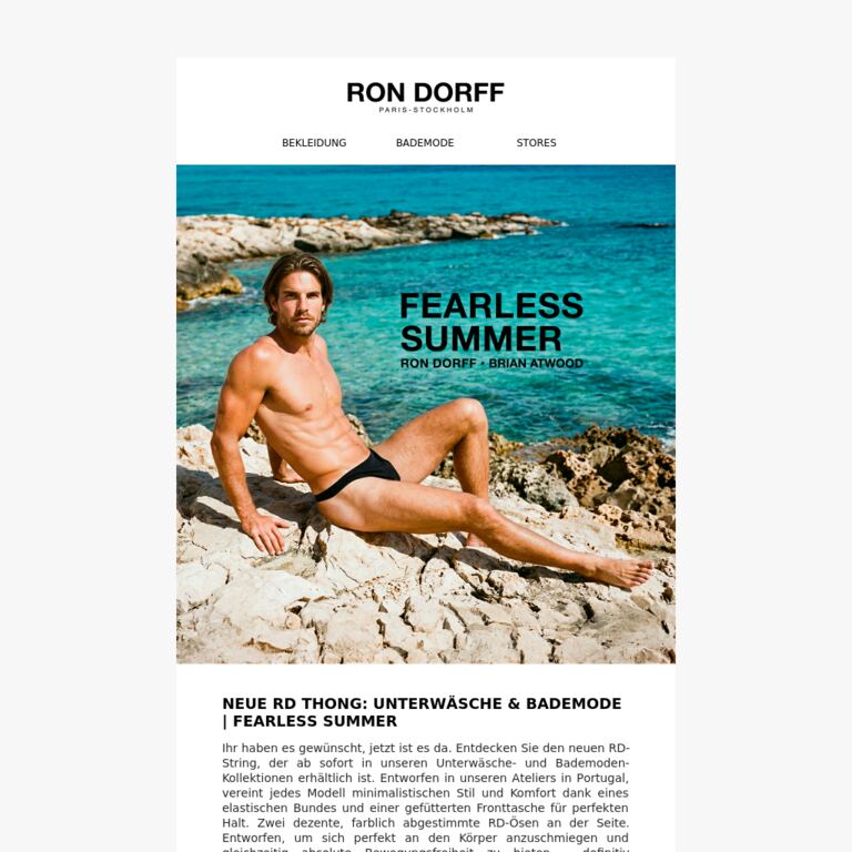 Neuer RD Thong | FEARLESS SUMMER - newsletter screenshot