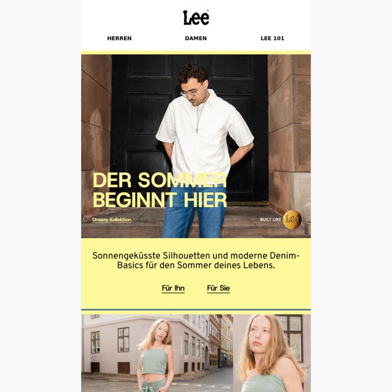 Sonnengeküsste Silhouetten. Basics für jeden Tag. - newsletter screenshot