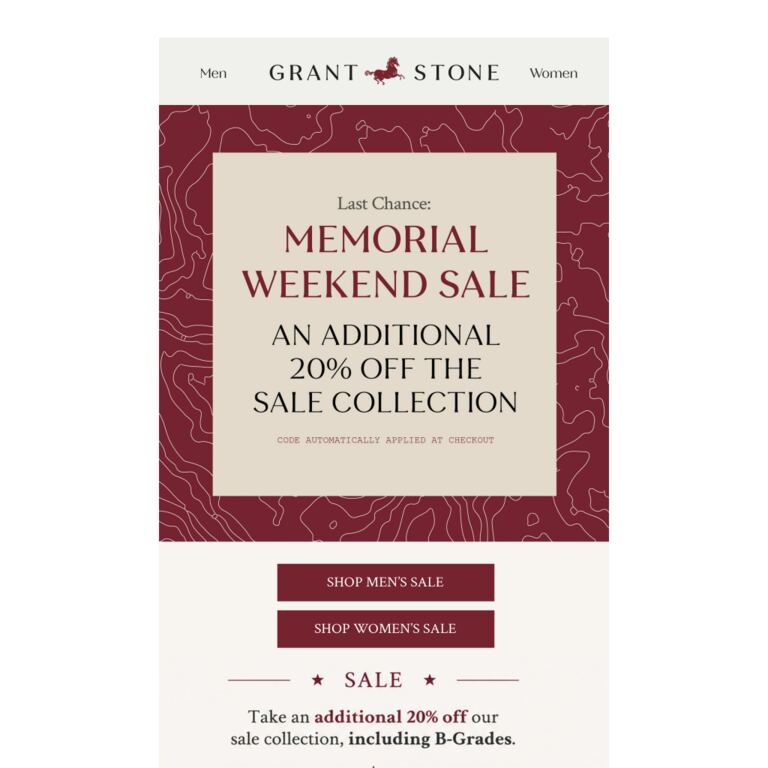 Last Chance: Memorial Day Savings End Tonight - newsletter screenshot