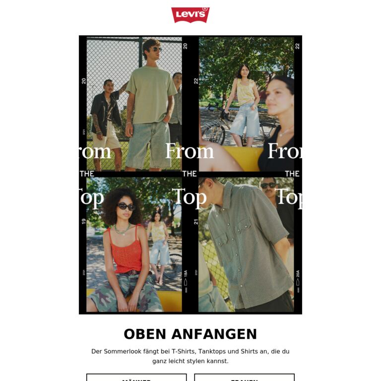 Coole Tops für heiße Tage - newsletter screenshot