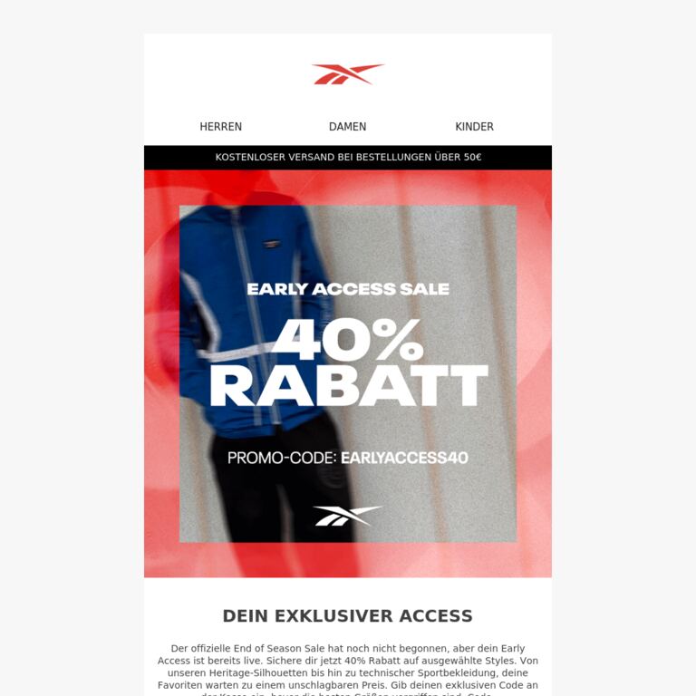 Early Access: Ausgewählte Styles jetzt 40% reduziert - newsletter screenshot