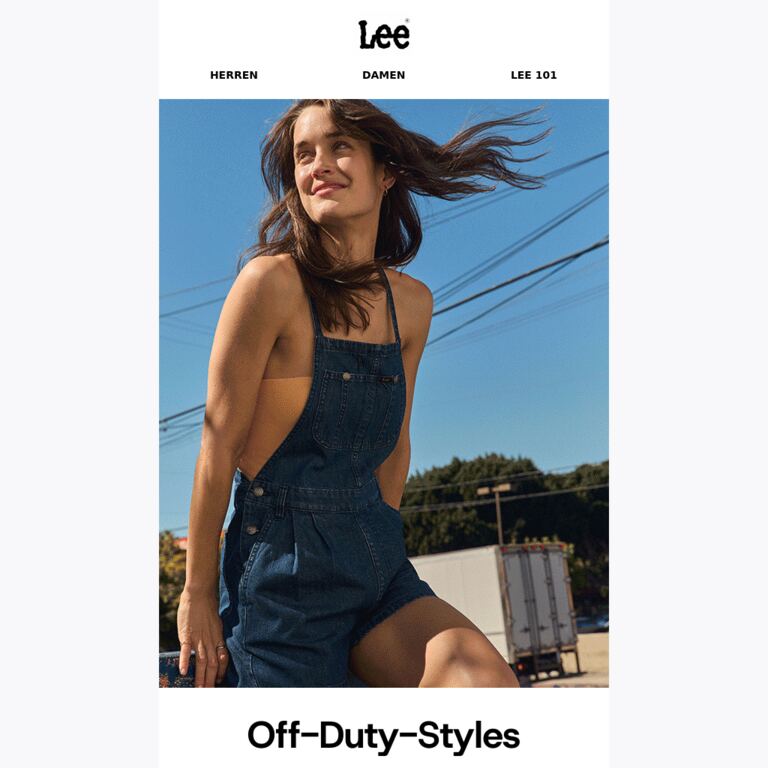 Die neuen Freizeitlooks von Lee - newsletter screenshot