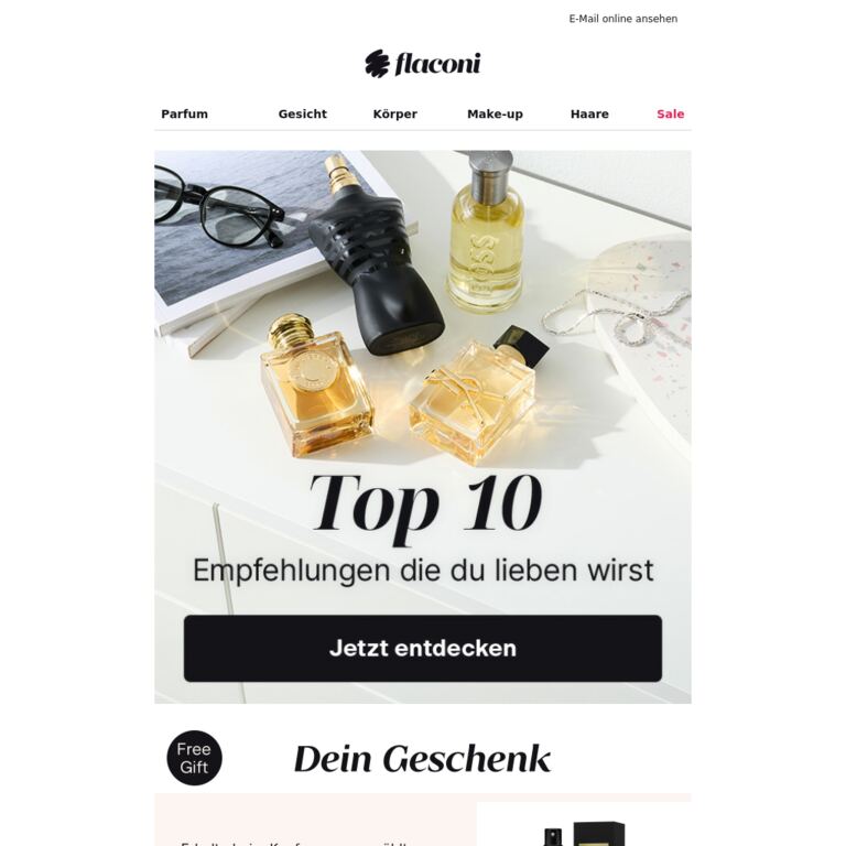 Die Top 10 Empfehlungen für dich - newsletter screenshot