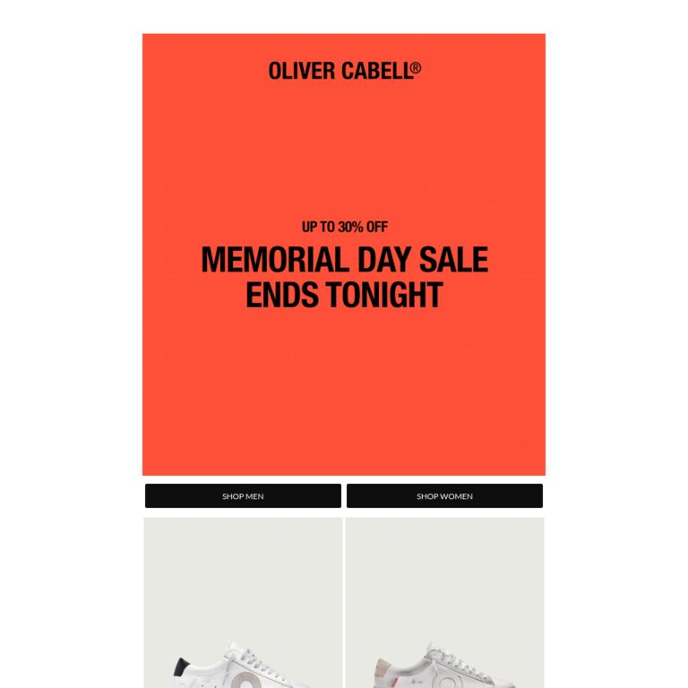Memorial Day Sale Ends Tonight - newsletter screenshot