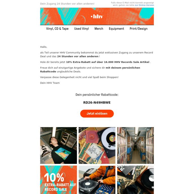 Record Deal: Exklusiver Pre-Access. Sei unter den Ersten! - newsletter screenshot