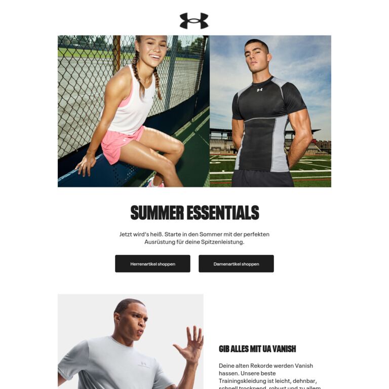 Ausrüstung für alle Sportler*innen unter der ☀️ - newsletter screenshot