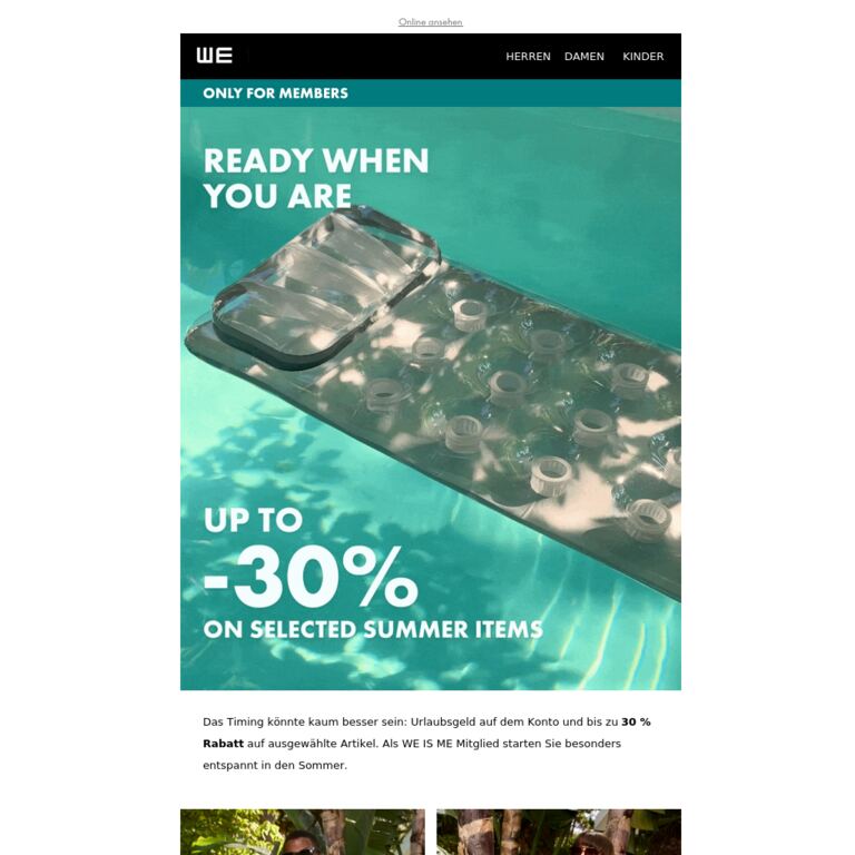 Bis zu -30 % auf ausgewählte Sommer-Styles - newsletter screenshot