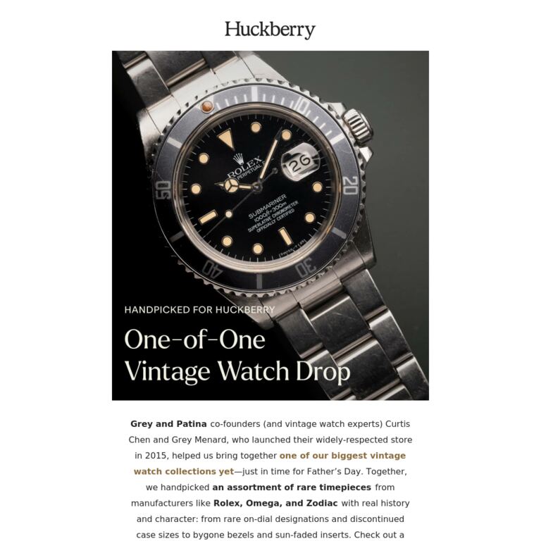 '84 Rolex 'Triple Six' Sea-Dweller - newsletter screenshot