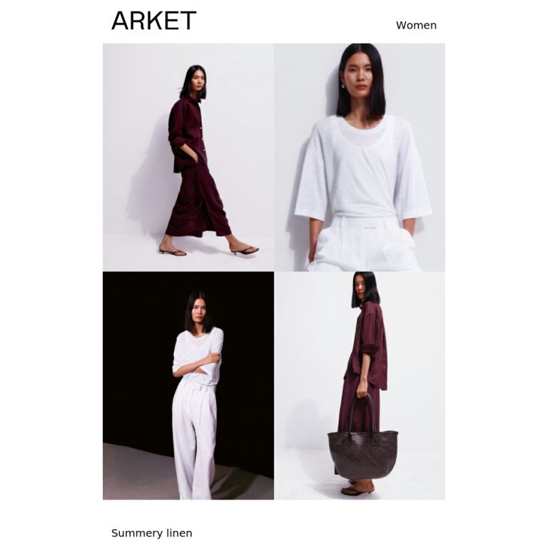 Summery linen - newsletter screenshot