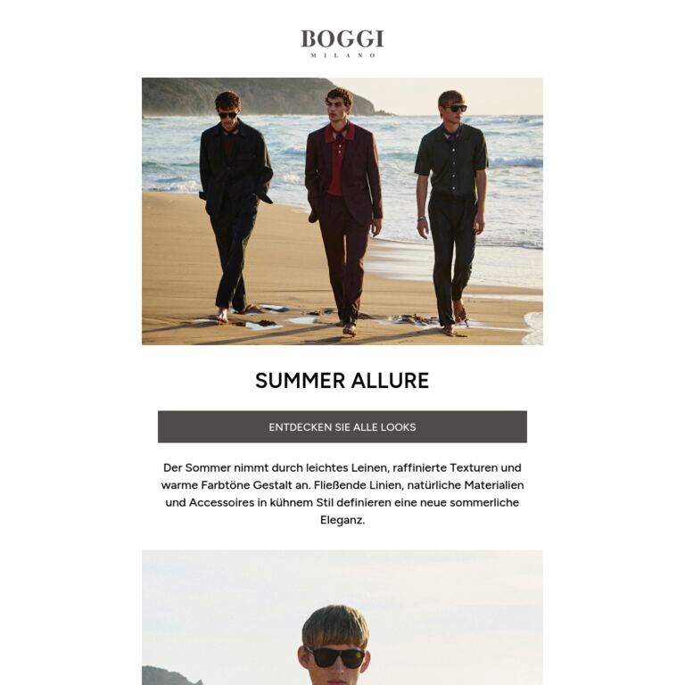 Eine neue sommerliche Eleganz - newsletter screenshot