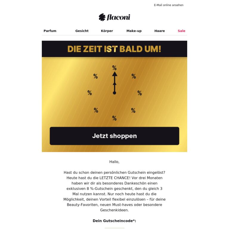 8 % schon 3x eingelöst❓ - newsletter screenshot
