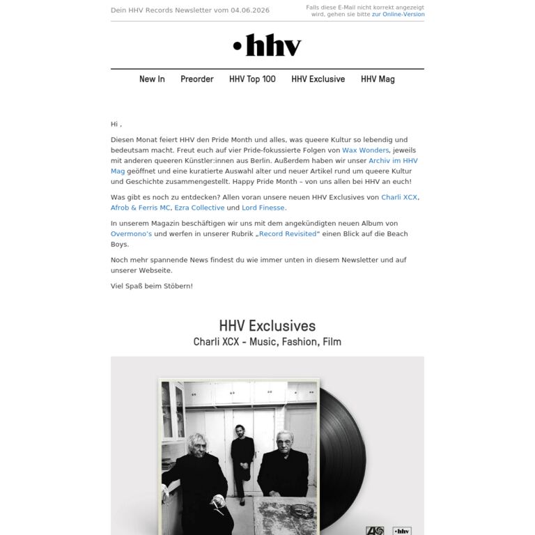 Charli XCX | Lord Finesse | Afrob & Ferris MC | Ezra Collective - newsletter screenshot